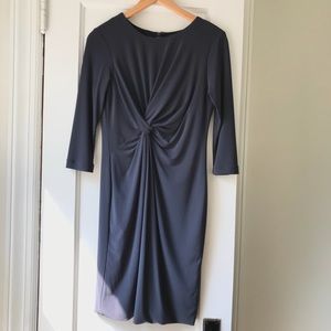 3/4 sleeve twist front dress